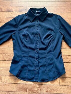 Express Stretch Fitted Button-Down Blouse Size 6